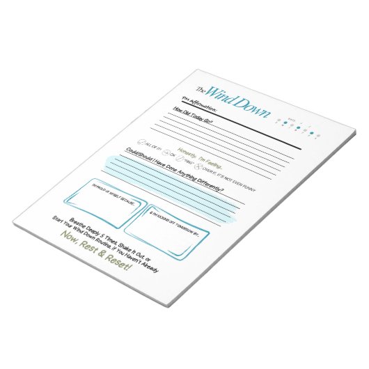 The WIND DOWN – 5-Minute Evening Journal Notepad Notitieblok (Schuin)