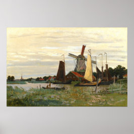 The Windmill Zaandam, Monet 1871 Poster