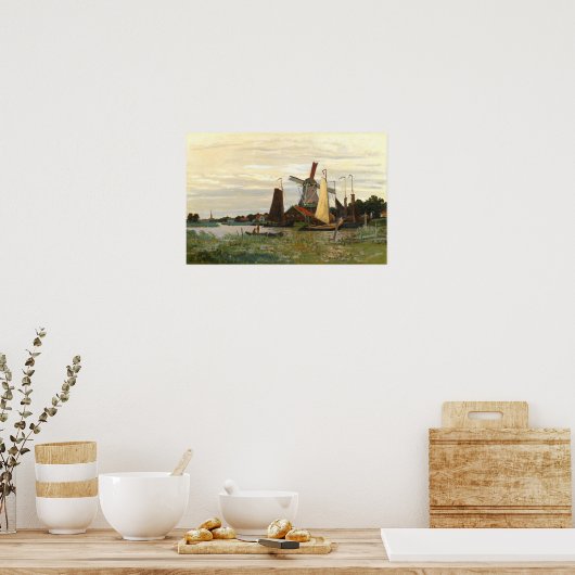 The Windmill Zaandam, Monet 1871 Poster (Keuken)