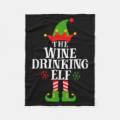 The Wine Drinking Elf Funny Matching Family Christ Fleece Deken (Voorkant)