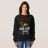 The Wine  Gnome Buffalo Plaid Christmas Matching F Trui (Voorkant volledig)