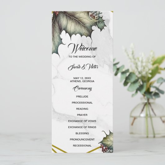 The Winery 2 sided Program Card Programmakaart (Staand voorkant)