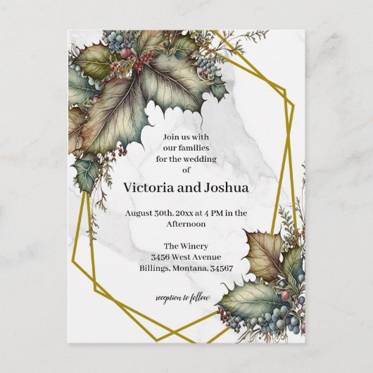 The Winery Wedding Invitation Briefkaart (Voorkant)