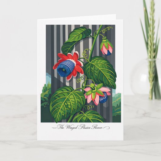 The Winged Passion Flower — Modern Botanical Reint Kaart (Voorkant)