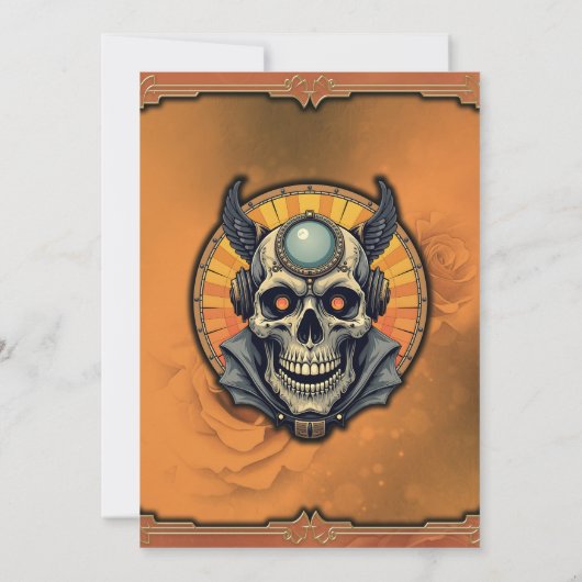 The winged skull.  kaart (Achterkant)