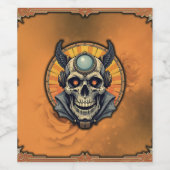 The winged skull. wijn etiket (Enkel label)