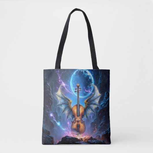 The Winged Violin of Moonlit Realms Tote Bag (Voorkant)