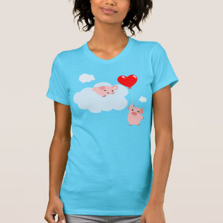 The Wings of Love (Cartoon Pigs) Women T-Shirt