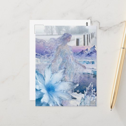 The winter Goddess Snow and Ice Briefkaart (Voorkant / Achterkant in situ)