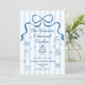 The Winter I turned 12 Birthday Invitation Kaart (Staand voorkant)