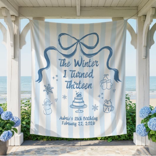 The Winter I turned 13 Birthday Banner  Wandkleed