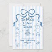 The Winter I turned 13 Birthday Invitation Kaart (Voorkant)