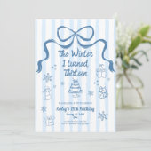 The Winter I turned 13 Birthday Invitation Kaart (Staand voorkant)