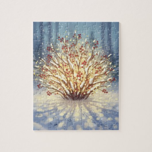 The Winter Lantern | Glowing Berry Bush Legpuzzel (Verticaal)