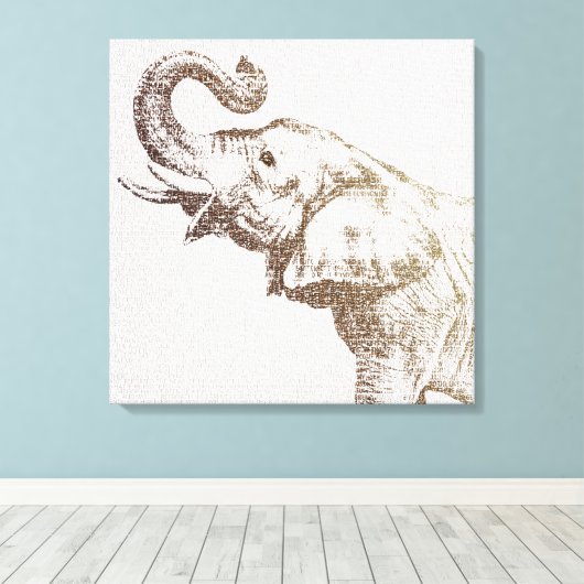 The Wisest Elephant Canvas Afdruk (Insitu (Houten vloer))