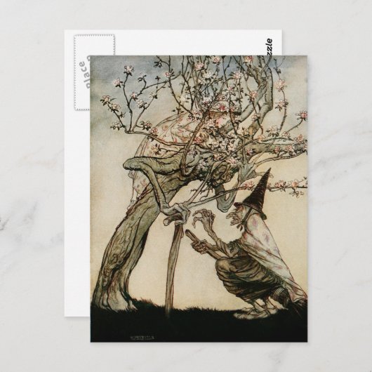 The Witch and Old Lady Tree 1922 Briefkaart (Voorkant / Achterkant)