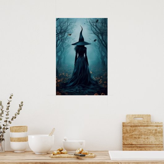 The Witch Twilight Dark Forest  gotische muur Poster (Keuken)