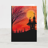 The Witches Cottage Halloween Kaart (Voorkant)