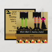 The Witches Halloween Birthday Party nodigt uit Kaart (Voorkant / Achterkant)