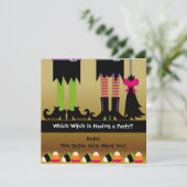 The Witches Halloween Birthday Party nodigt uit Kaart (Staand voorkant)