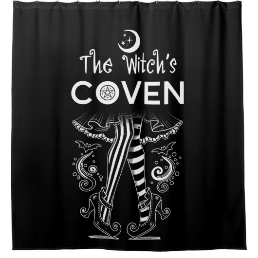 The Witch's Coven Witchy Witch Legs Halloween Douchegordijn (Voorkant)