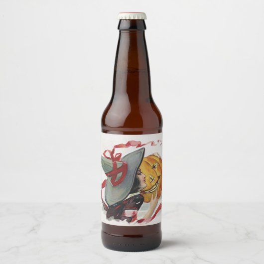 The Witch's Kiss: een Jack of Lantern op Halloween Bier Etiket (Voorkant)