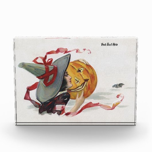 The Witch's Kiss: een Jack of Lantern op Halloween Fotoblokken (Voorkant)