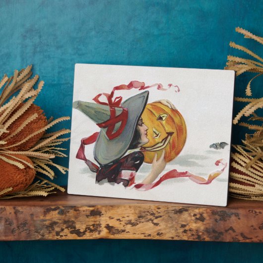 The Witch's Kiss: een Jack of Lantern op Halloween Fotoplaat (Zijkant)