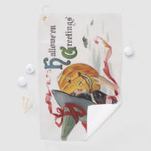 The Witch's Kiss: een Jack of Lantern op Halloween Golfhanddoek (Insitu)