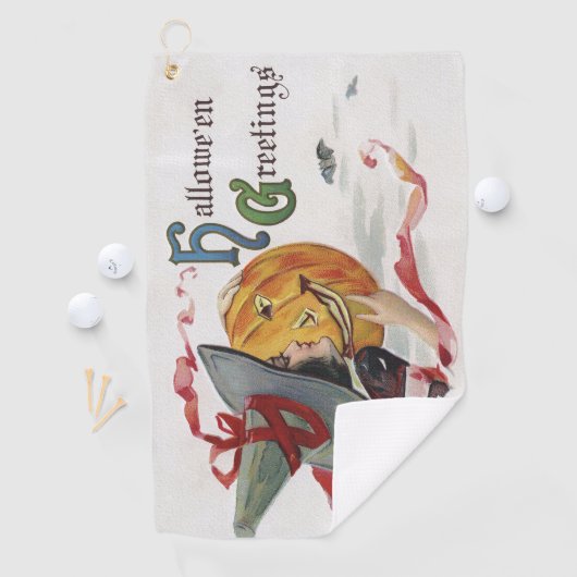 The Witch's Kiss: een Jack of Lantern op Halloween Golfhanddoek (Insitu)