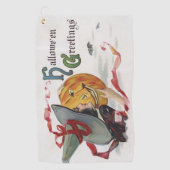 The Witch's Kiss: een Jack of Lantern op Halloween Golfhanddoek (Voorkant)