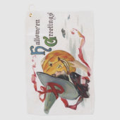 The Witch's Kiss: een Jack of Lantern op Halloween Golfhanddoek (Voorkant)