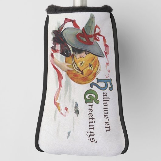 The Witch's Kiss: een Jack of Lantern op Halloween Golfheadcover (Draai 90)