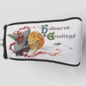 The Witch's Kiss: een Jack of Lantern op Halloween Golfheadcover (Voorkant)