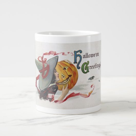 The Witch's Kiss: een Jack of Lantern op Halloween Grote Koffiekop (Voorkant)