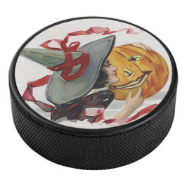 The Witch's Kiss: een Jack of Lantern op Halloween Hockey Puck