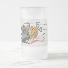 The Witch's Kiss: een Jack of Lantern op Halloween Matglas Bierpul