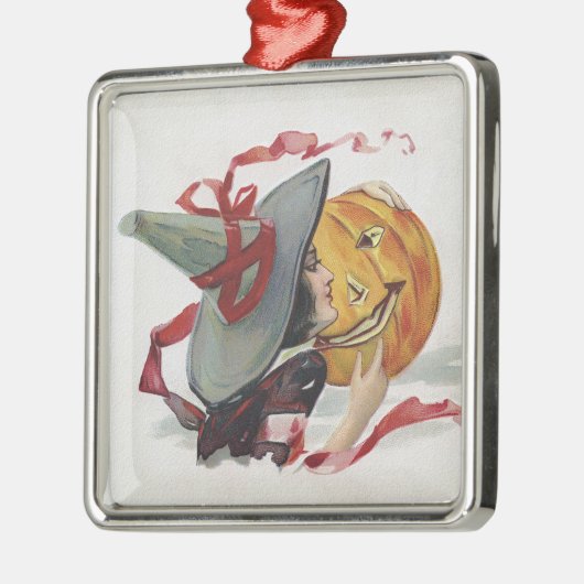 The Witch's Kiss: een Jack of Lantern op Halloween Metalen Ornament (Links)