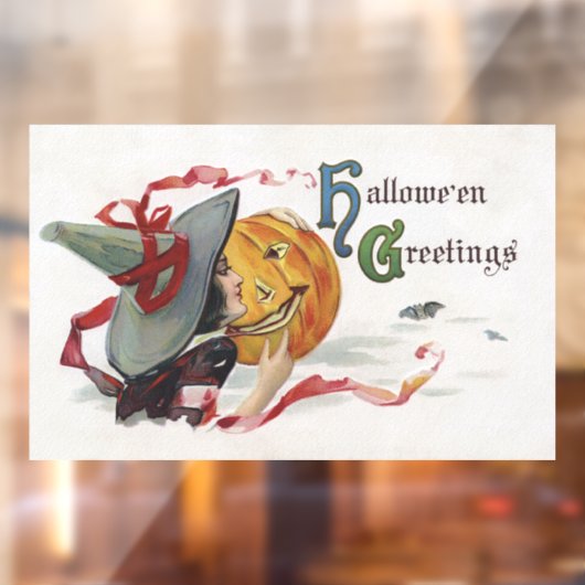 The Witch's Kiss: een Jack of Lantern op Halloween Raamsticker (Vel 2)