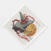 The Witch's Kiss: een Jack of Lantern op Halloween Servet (Hoek)