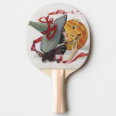 The Witch's Kiss: een Jack of Lantern op Halloween Tafeltennisbatje (Voorkant)