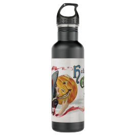 The Witch's Kiss: een Jack of Lantern op Halloween Waterfles