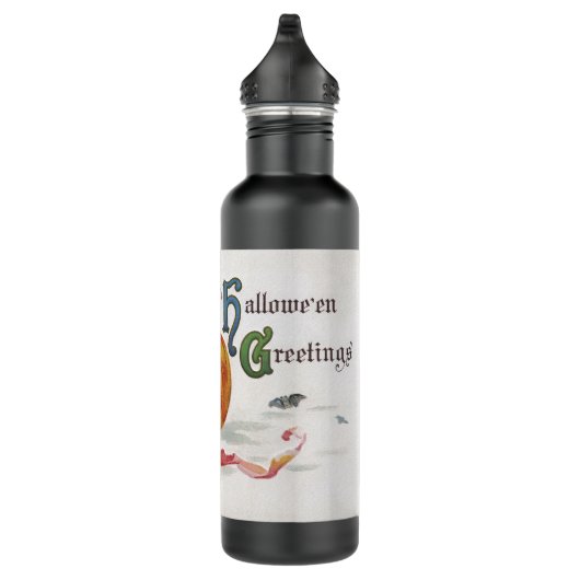 The Witch's Kiss: een Jack of Lantern op Halloween Waterfles (Rechts)