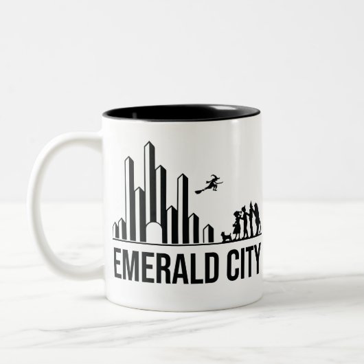 The Wizard of Oz Characters Emerald City Skyline Tweekleurige Koffiemok (Links)