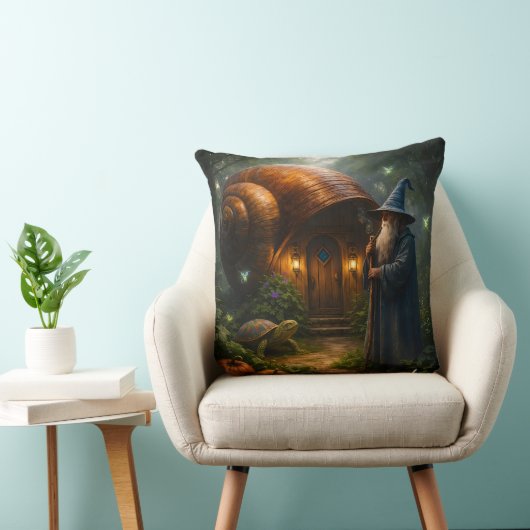 The wizard of the Shell fantasy snail accent throw Kussen (Stoel)