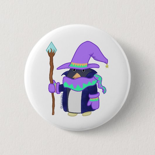 The Wizard Penguin Badge Ronde Button 5,7 Cm (Voorkant)