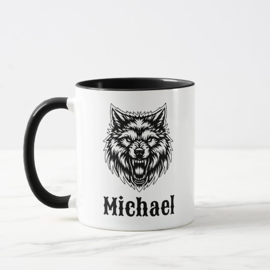 The Wolf Personalized Coffee Cup Mok (Links)