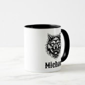 The Wolf Personalized Coffee Cup Mok (Voorkant rechts)