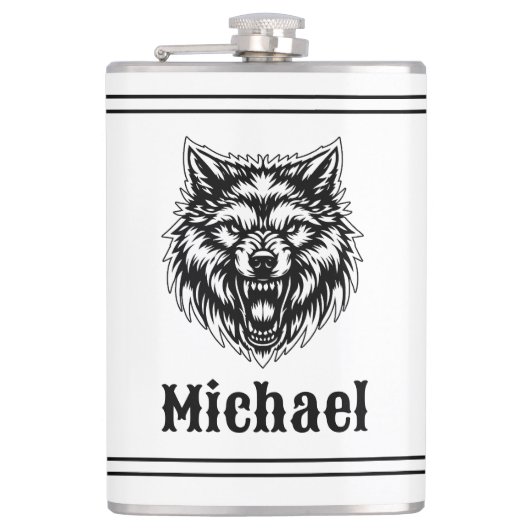 The Wolf Personalized Heupfles (Voorkant)