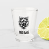 The Wolf Personalized Shot Glas (Voorkant)